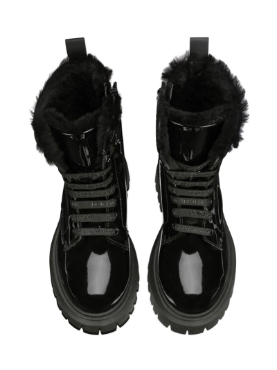 Shop Dolce & Gabbana Patent Leather Combat Boots In Black