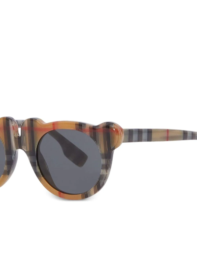 Shop Burberry Teddy Bear-frame Checked Sunglasses In Neutrals