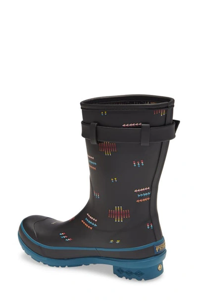 Shop Pendleton Geo Toss Waterproof Short Rain Boot In Black Rubber