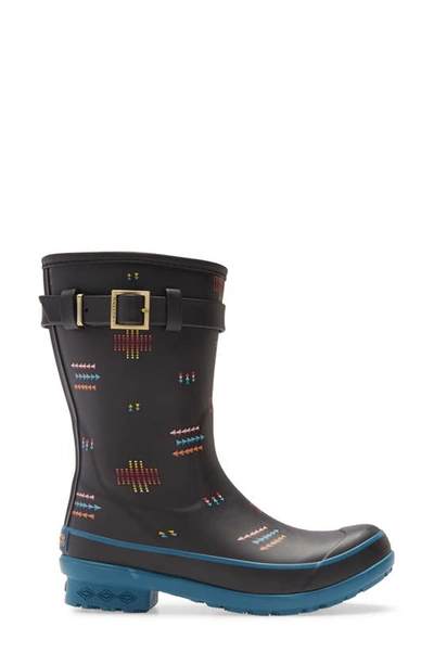 Shop Pendleton Geo Toss Waterproof Short Rain Boot In Black Rubber