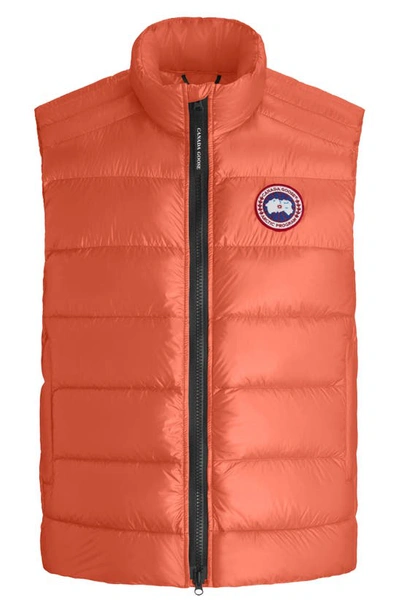 Shop Canada Goose Crofton Water Resistant Packable Quilted 750-fill-power Down Vest In Signal Orange/ Orange Signe