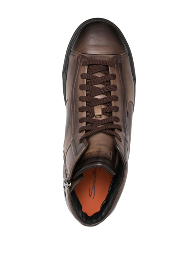 Shop Santoni Fikri Sneaker In Brown