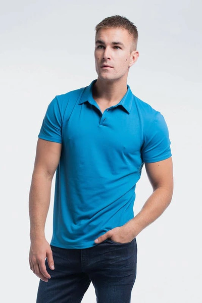 Shop Barbell Apparel Havok Polo Shirt In Blue