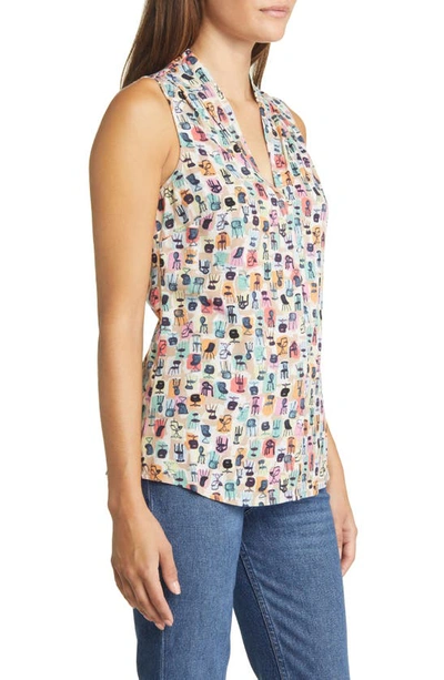 Shop Nic + Zoe Have A Seat Live-in Sleeveless Top In Green Multi