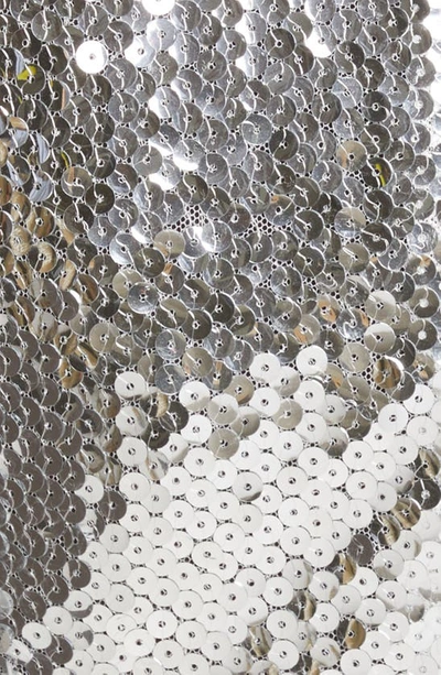 Shop Brandon Maxwell Mirror Paillette Turtleneck Bodysuit In Silver