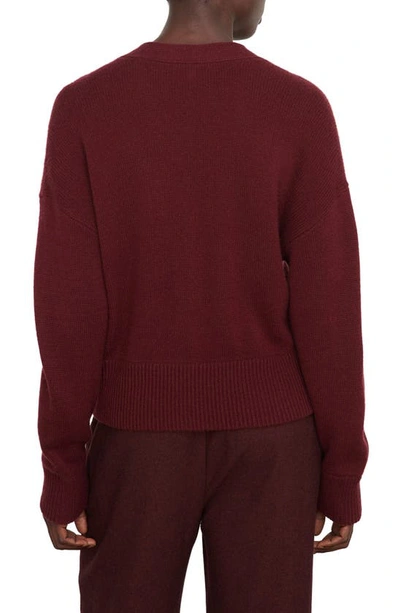 Shop Vince Wool & Cashmere Boxy Cardigan In Plum Wine