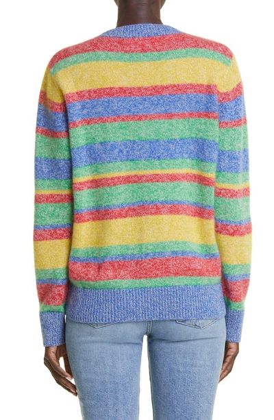 Shop The Elder Statesman Marled Stripe Cashmere Sweater In Spm/ Klm/ Sfm/ Chm