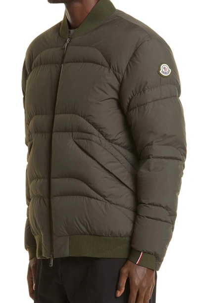 Shop Moncler Kizimen Down Bomber Jacket In Military