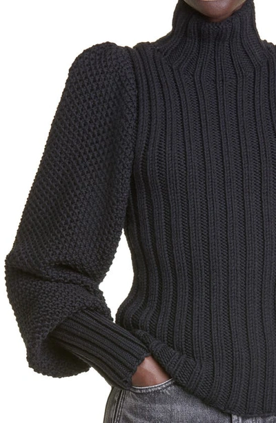 Shop Saint Laurent Wool Turtleneck Sweater In Noir