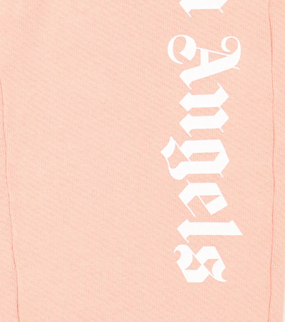 Palm Angels Logo Cotton Sweatpants In Pink White