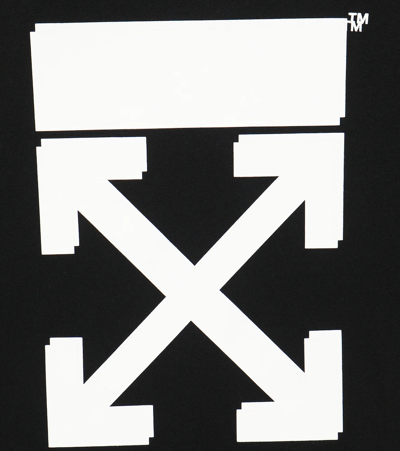 Shop Off-white Logo Cotton Jersey T-shirt In Black White