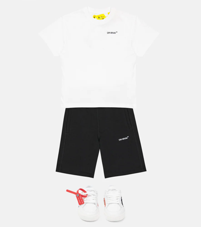 Off-white Arrows-motif Cotton T-shirt In White Multicolor