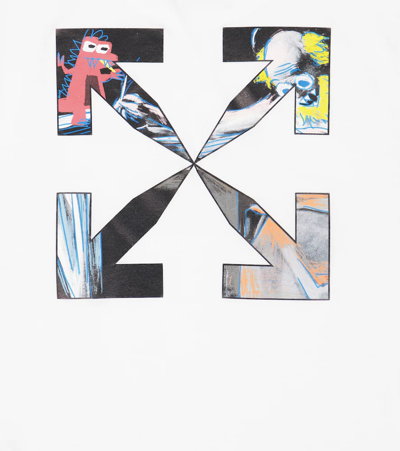 Off-white Arrows-motif Cotton T-shirt In White Multicolor