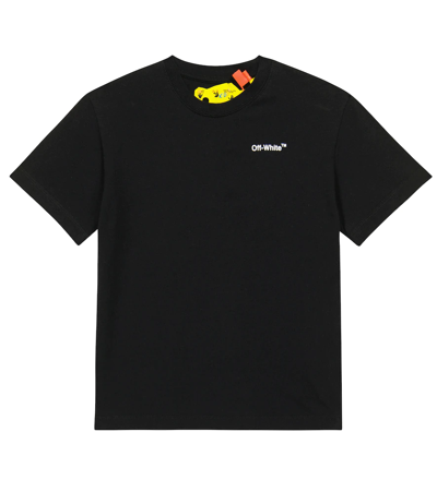 Shop Off-white Logo Cotton Jersey T-shirt In Black Multicolor