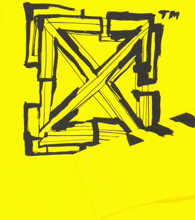 Shop Off-white Logo Cotton Jersey Sweatshirt In Yellow Black