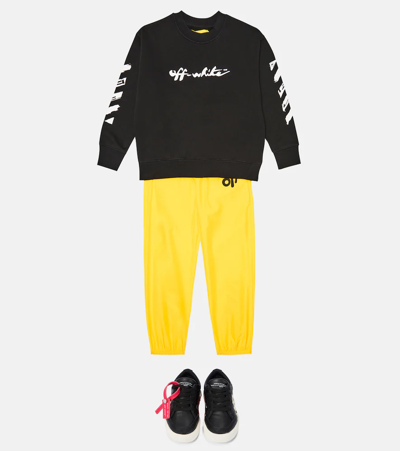 Shop Off-white Cotton Jersey Sweatshirt In Black White