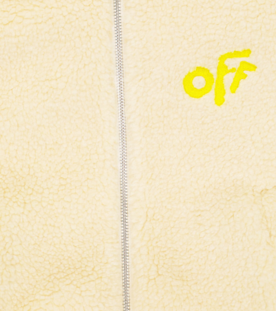 Shop Off-white Reversible Faux Shearling Vest In White Yellow