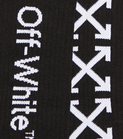 Shop Off-white Logo Cotton-blend Socks In Black White