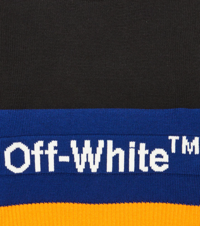 Shop Off-white Logo Colorblocked Wool Sweater In Black White