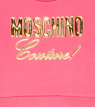 Shop Moschino Logo Cotton Jersey Sweatshirt In Carmine Rose