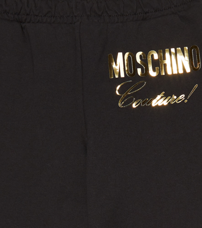 Shop Moschino Logo Cotton Sweatpants In Black