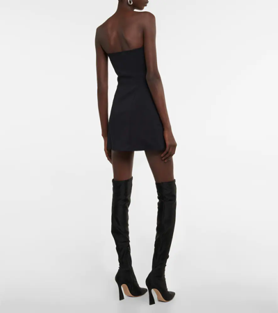 Shop Dion Lee Bustier Cotton-blend Minidress In Black