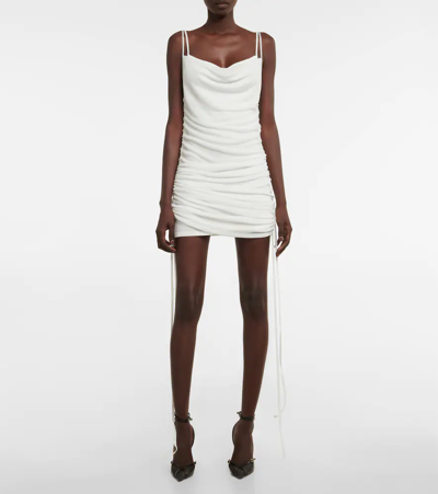 Shop Dion Lee Ruched Minidress In Ivory