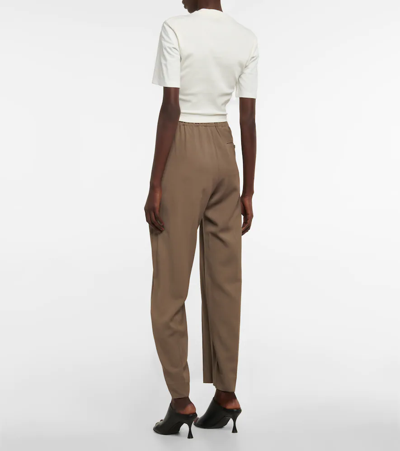 Shop Dion Lee Corset Cotton T-shirt In Ivory/natural