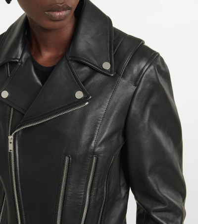 Shop Dion Lee Leather Biker Jacket In Black