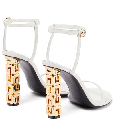 Shop Givenchy G Cube Leather Sandals In Ivory