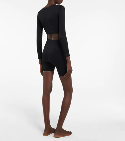 Prism Crop Top And Shorts Set In Black