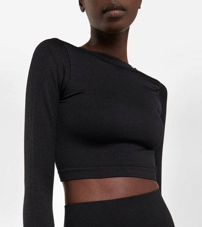 Prism Crop Top And Shorts Set In Black