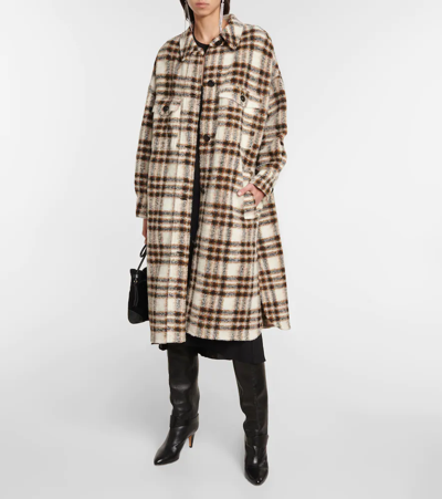 Isabel Marant Étoile Check-pattern Single-breasted Coat In Ecru