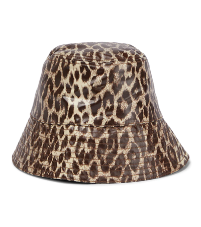 Shop Jil Sander Leopard-print Bucket Hat In Open Brown