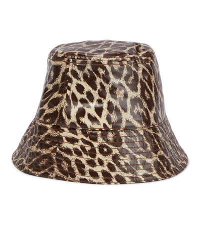 Shop Jil Sander Leopard-print Bucket Hat In Open Brown