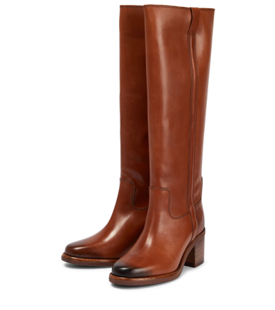 Shop Isabel Marant Seenia Leather Knee-high Boots In Cognac