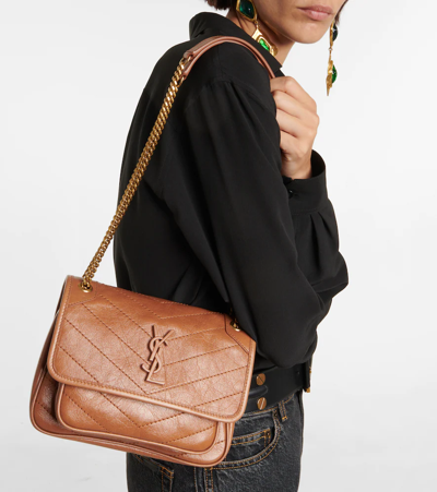 Saint Laurent Niki Baby Small Leather Shoulder Bag In Light Caramel |  ModeSens