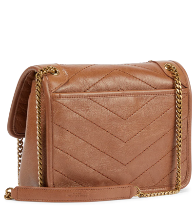Saint Laurent Niki Baby Small Leather Shoulder Bag In Light Caramel