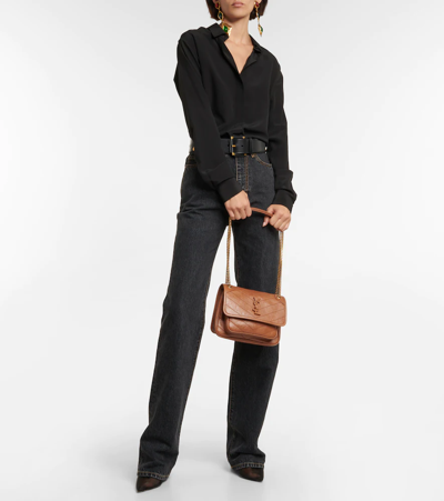 Saint Laurent Niki Baby Small Leather Shoulder Bag In Light Caramel