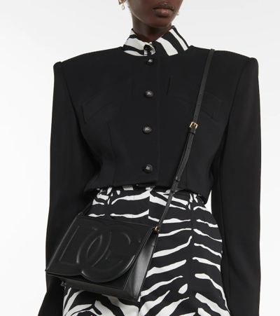 Dolce & Gabbana Women Shoulder Bag With Embossed Logo In Black