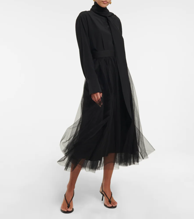 Shop Zimmermann Tulle Midi Skirt In Black