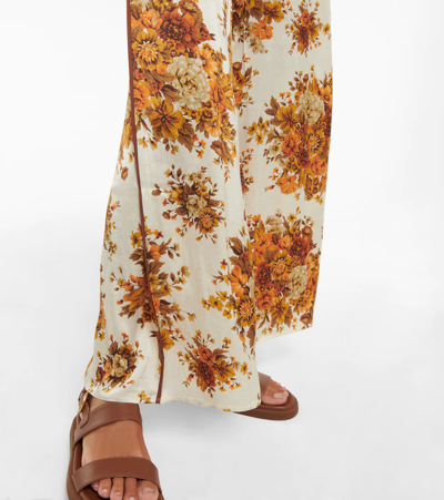 Shop Alemais Derby Floral Wide-leg Silk Pants In Multicoloured