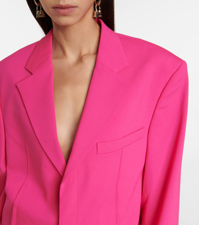Shop Jacquemus La Veste D'homme Wool-blend Blazer In Pink