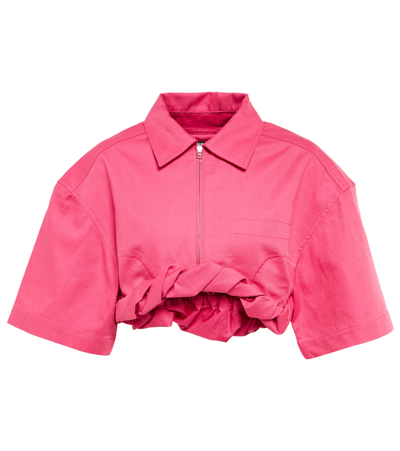Shop Jacquemus La Chemise Silpa Cotton Shirt In Pink