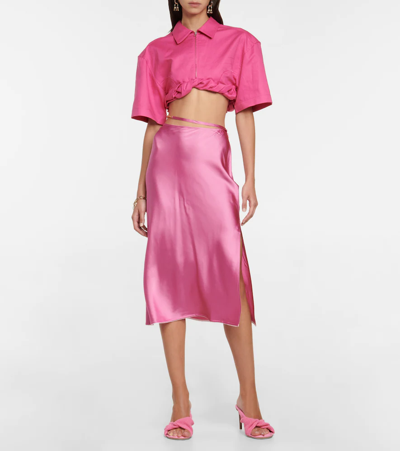 Shop Jacquemus La Chemise Silpa Cotton Shirt In Pink