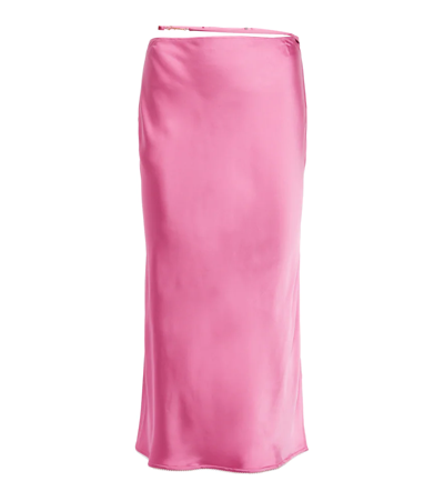 Shop Jacquemus La Jupe Notte Midi Skirt In Pink