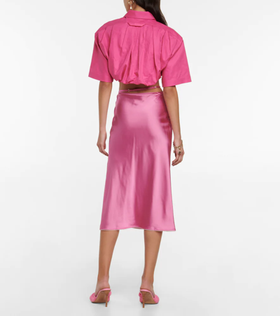 Jacquemus Logo-plaque Strap-detail Skirt In Pink