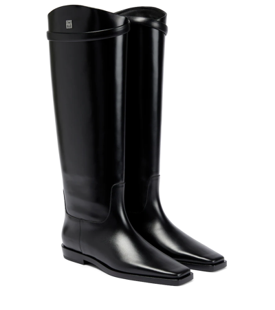 Shop Totême Leather Knee-high Boots In Black