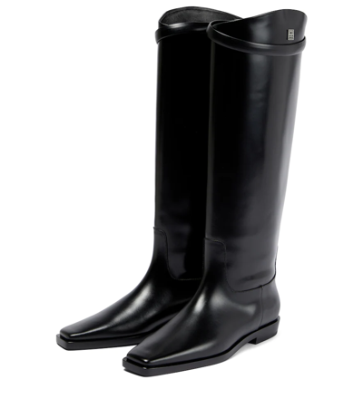Shop Totême Leather Knee-high Boots In Black