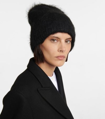 Shop Totême Alpaca Wool-blend Beanie In Black